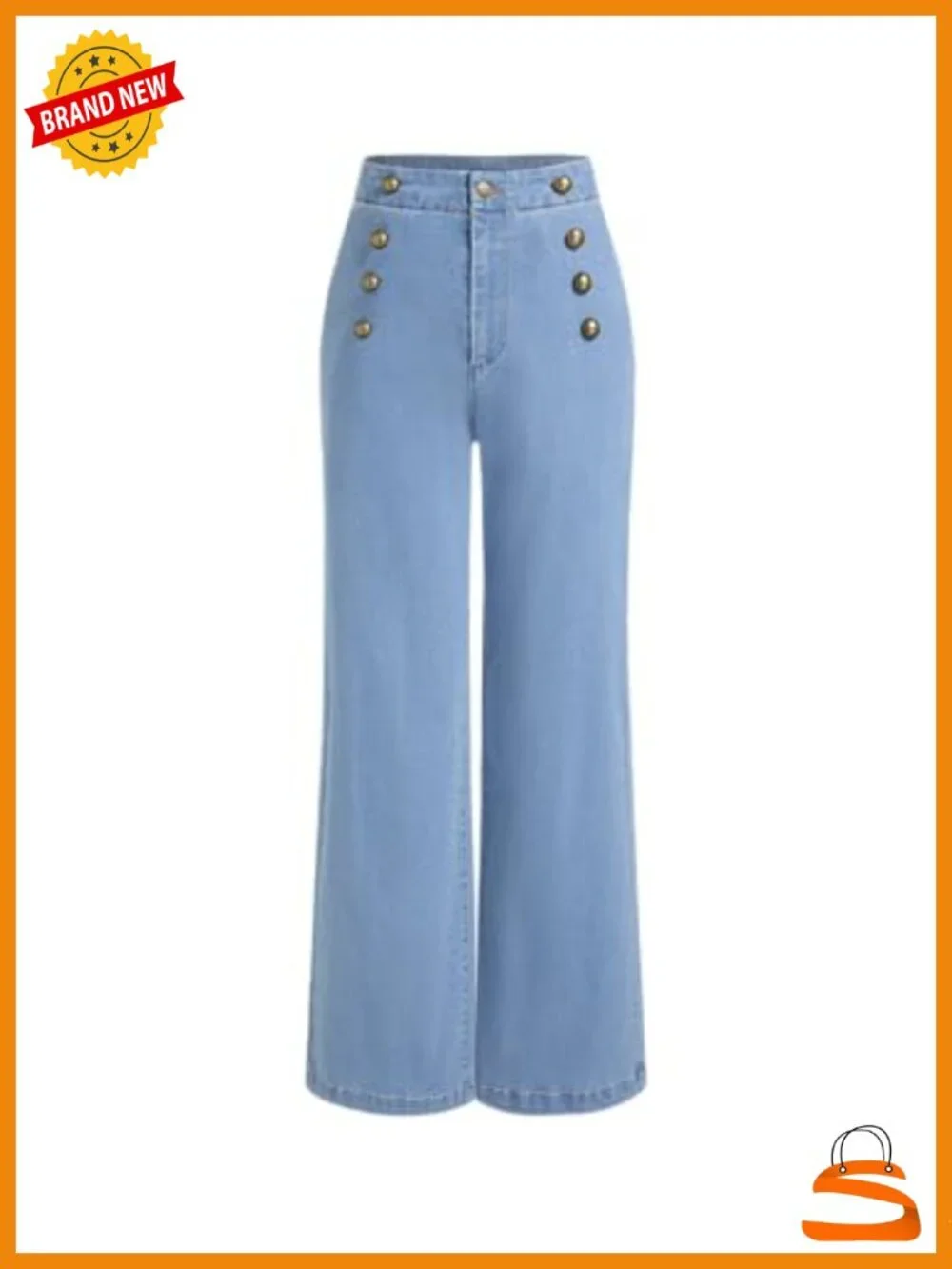 Wide Leg Straight Leg High Waist Trendy Fashion Denim Slim Basic Dressy Casual